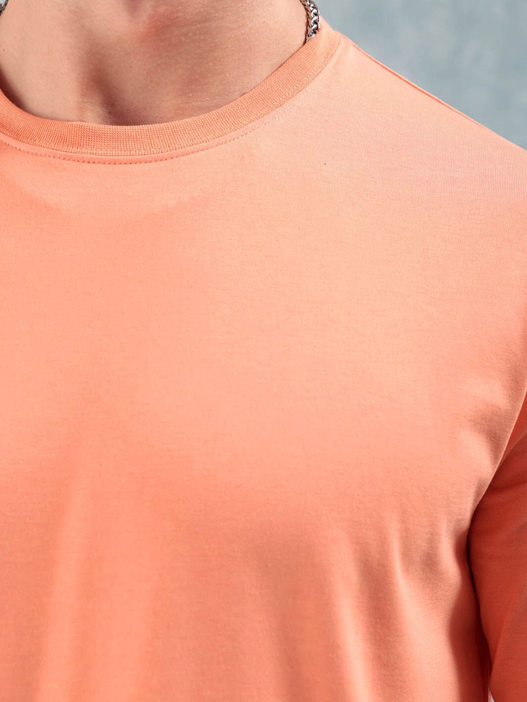 The Indian Garage Co Orange-Coloured Round Neck Short Sleeves Regular T-shirt