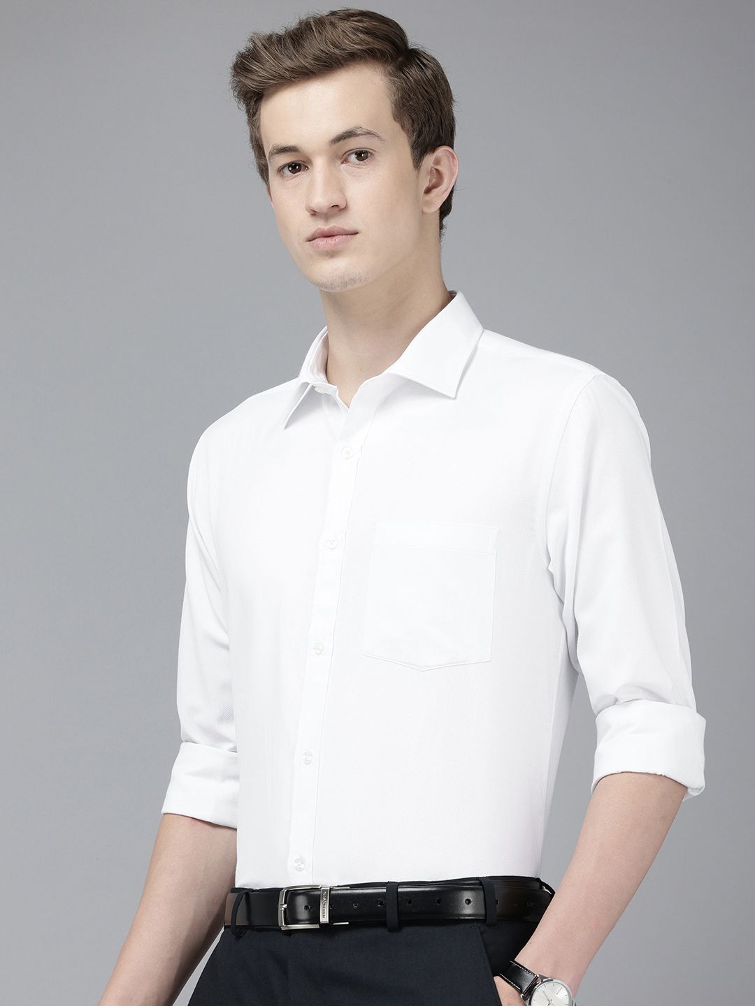 Park Avenue Slim Fit Textured Formal Shirt