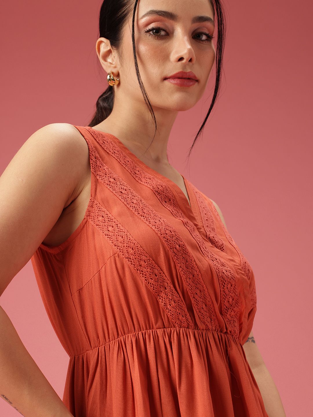DressBerry Lace Inserts A-line Top