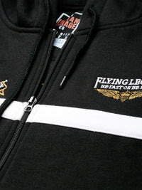 The Indian Garage Co Men Black & Yellow Colourblocked Hooded Sweatshirt