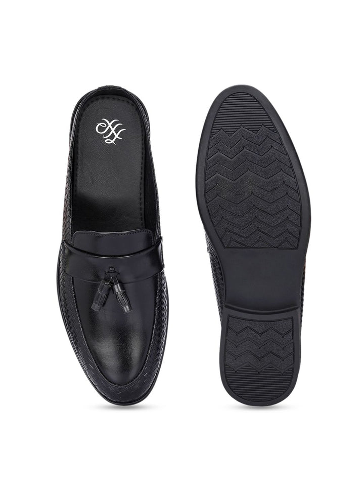 House of Pataudi Men Round Toe Formal Slip On Mules