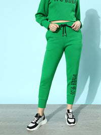 STREET 9 Women Gorgeous Green Typography Gym Kit Trousers