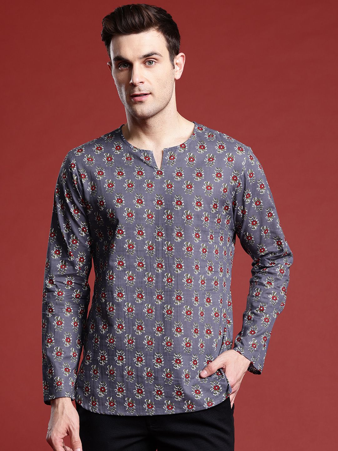 Anouk Men Ethnic Motifs Printed Pure Cotton Kurta