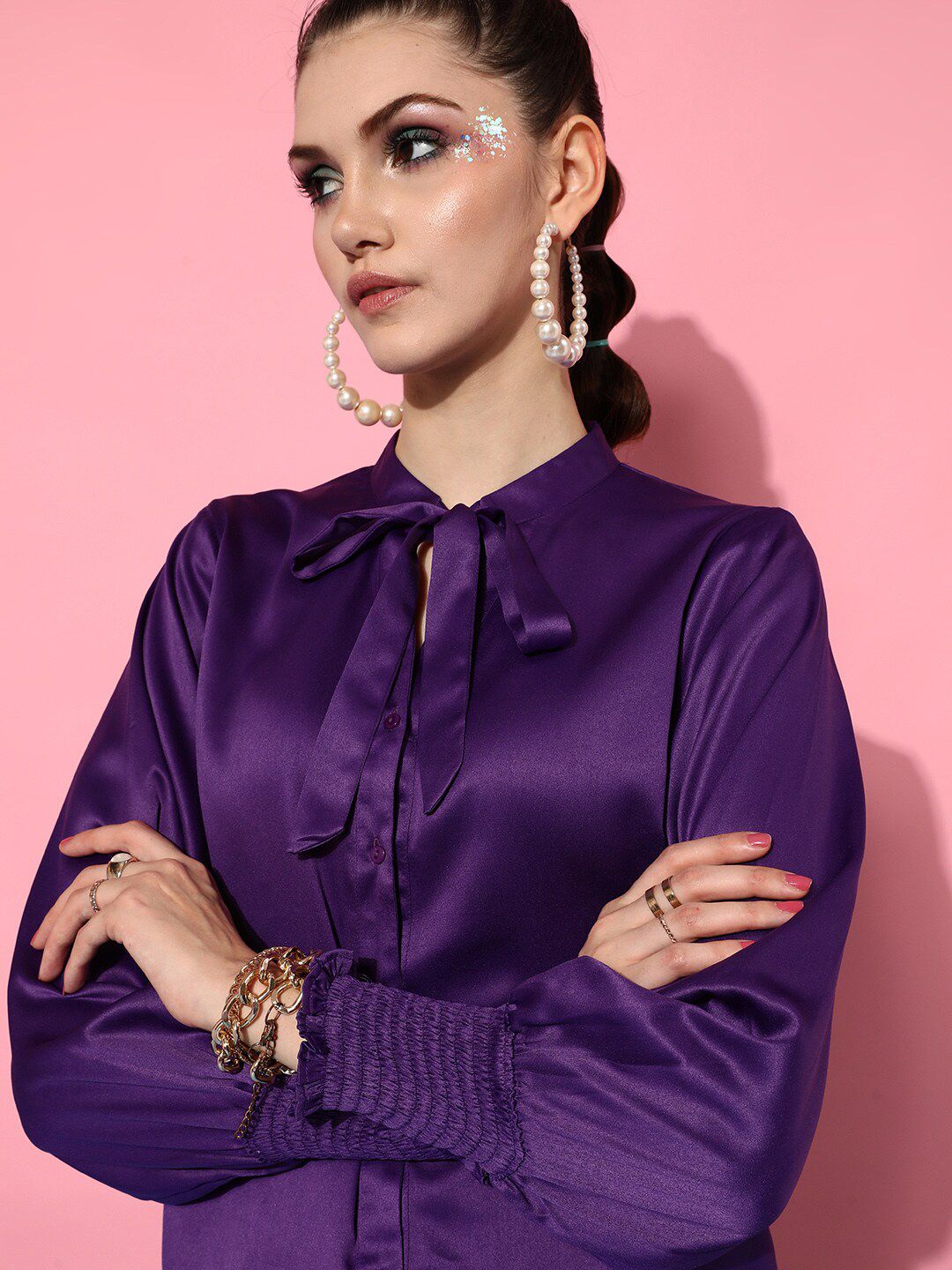 STREET 9 Women Purple Casual Shirt