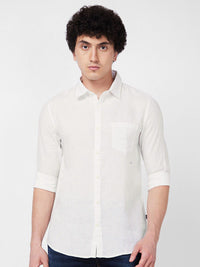 SPYKAR Spread Collar Linen Casual Shirt