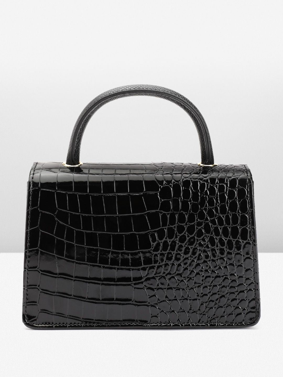 DressBerry Animal Skin Textured Structured Satchel