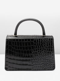 DressBerry Animal Skin Textured Structured Satchel