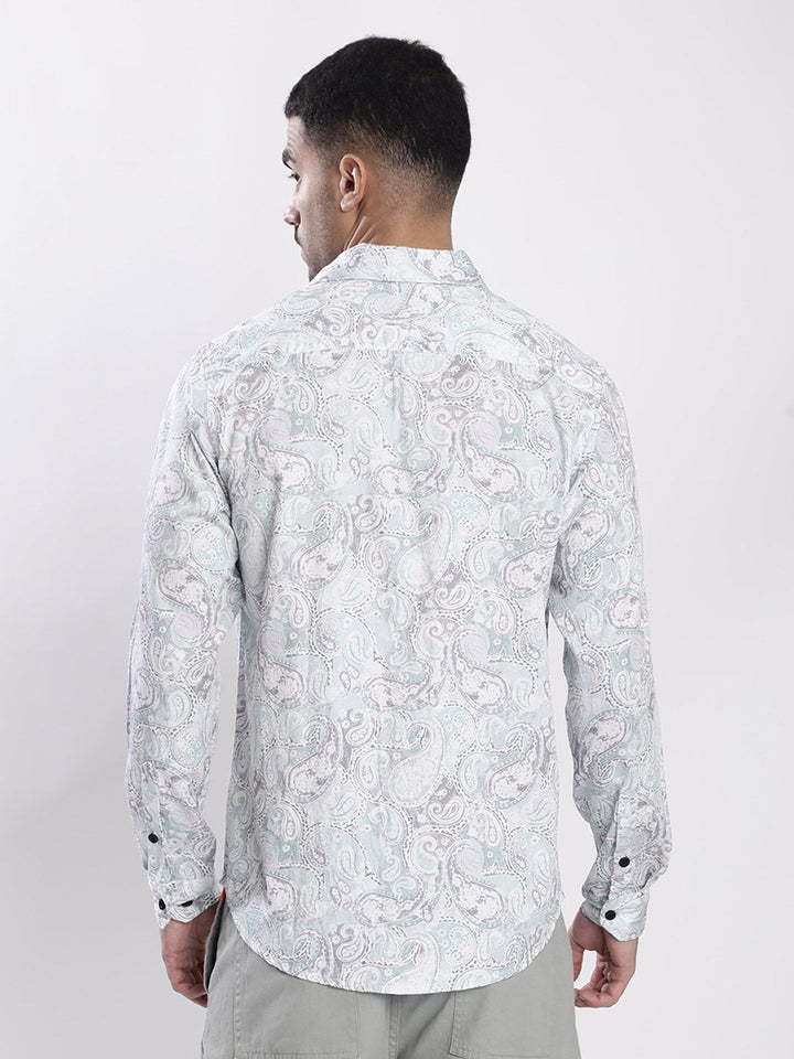 Bene Kleed Ethnic Motifs Printed Spread Collar Cotton Casual Shirt