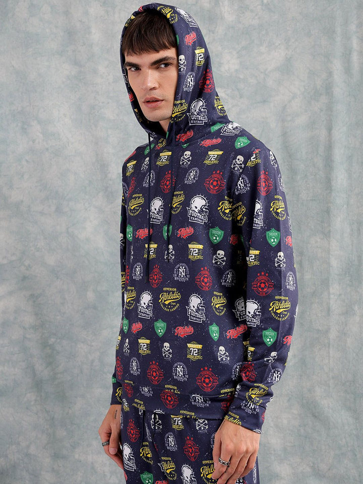 The Indian Garage Co Printed Hooded Sweatshirt & Joggers