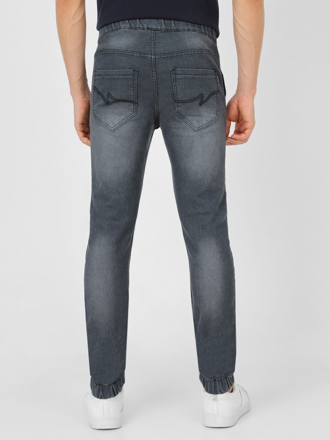 Urbano Fashion Men Grey Slim Fit Mid-Rise Clean Look Stretchable Jogger Jeans