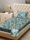 KLOTTHE Green & Yellow Printed 300TC Dilengkapi Cadar Bujang & Sarung Bantal