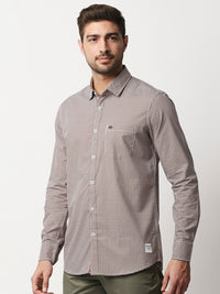 Thomas Scott Men Brown Relaxed Gingham Checks Checked Pure Cotton Casual  Sustainable Shirt