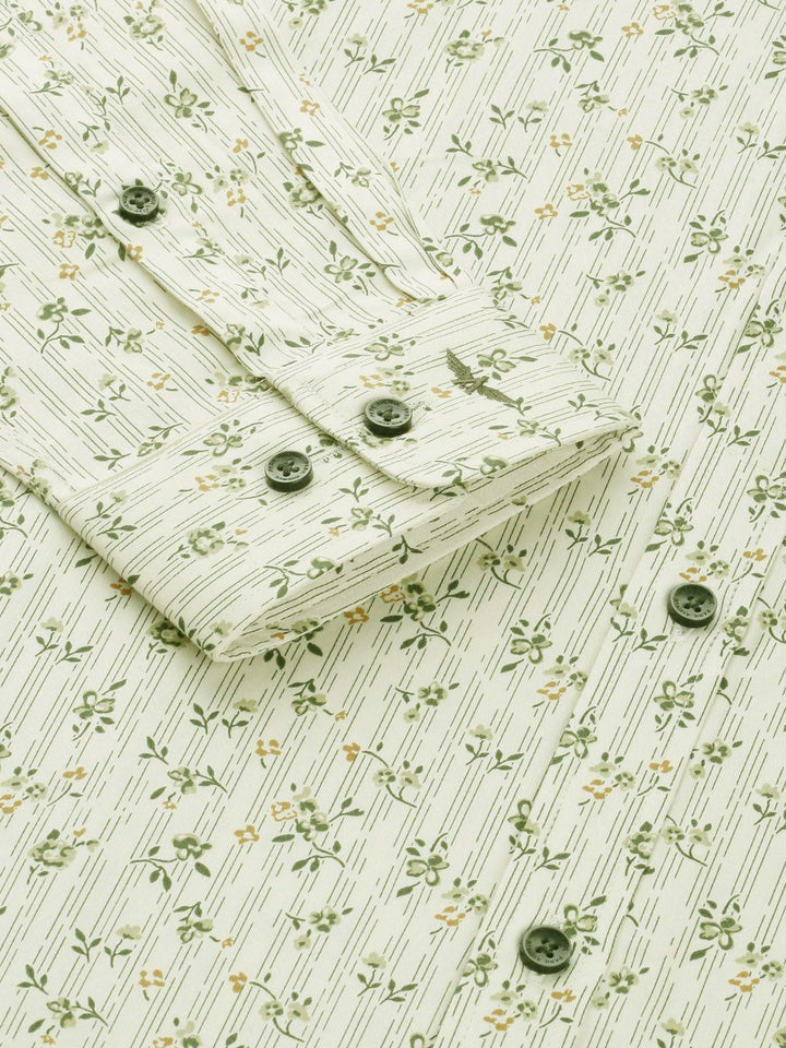 Park Avenue Men Super Slim Fit Floral Opaque Printed Pure Cotton Formal Shirt With Pocket
