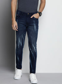 The Indian Garage Co Men Blue Carrot Fit Light Fade Stretchable Jeans