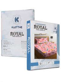 KLOTTHE Floral 300 TC Double King Bed Sheet with 2 Pillow Covers
