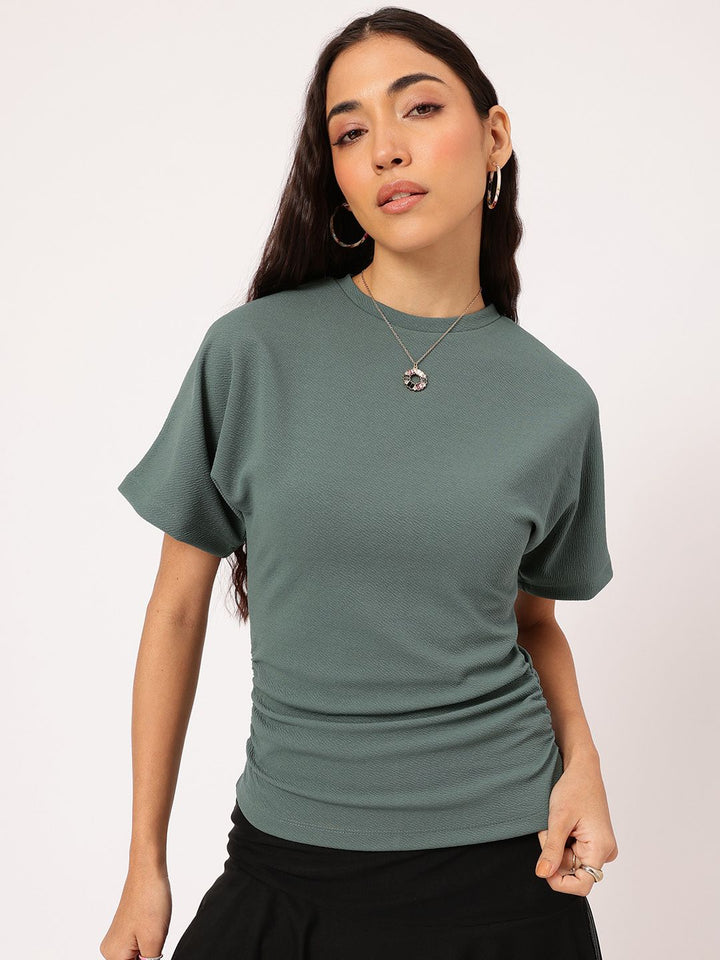 DressBerry Elevated Basics Extended Sleeves Ruched Top