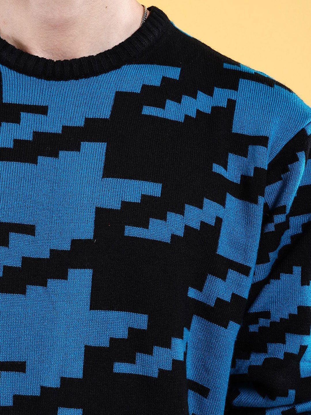 The Indian Garage Co Geometric Self Designed Acrylic Pullover