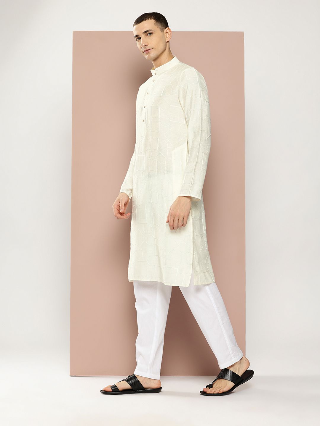 See Designs Men Embroidered Regular Thread Work Kurta with Pyjamas