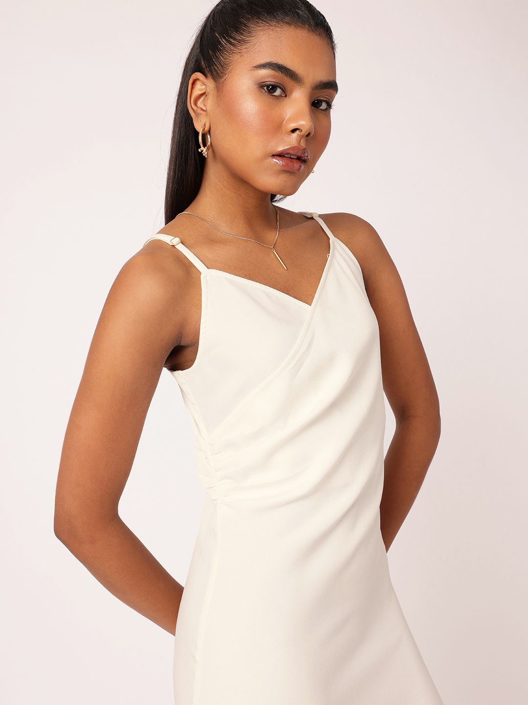 DressBerry Chic High Slit Glamour Shoulder Straps Sheath Dress