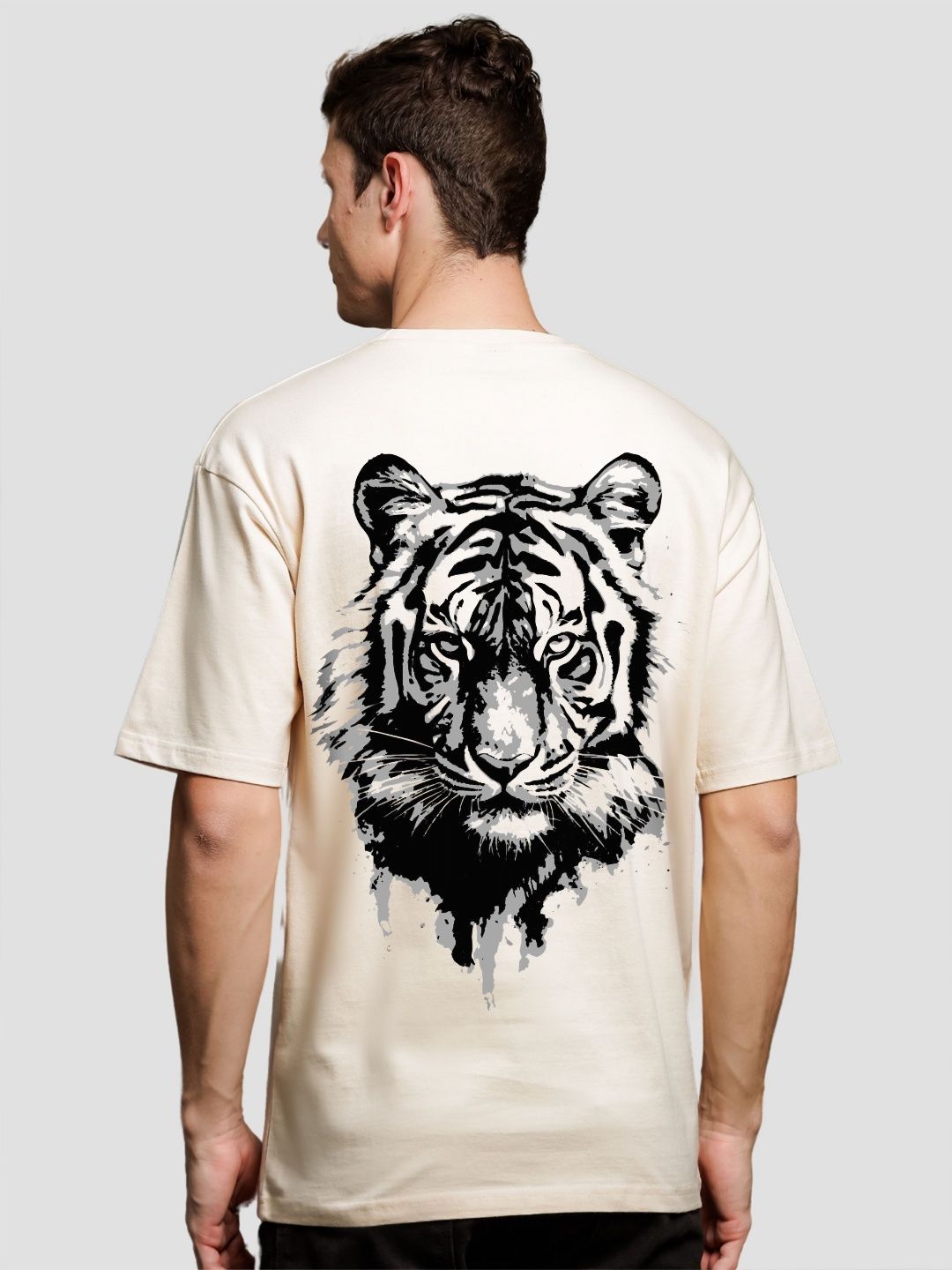ADRO Men Graphic Printed Drop-Shoulder Cotton Oversized T-shirt