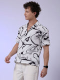 The Indian Garage Co Men Relaxed Fit Abstract Print Textuted Resortwear Shirt
