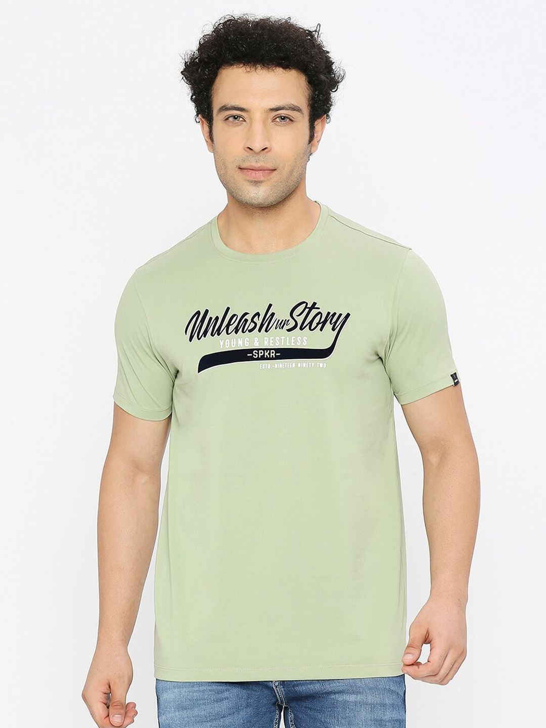 SPYKAR Typography Printed Cotton T-shirt