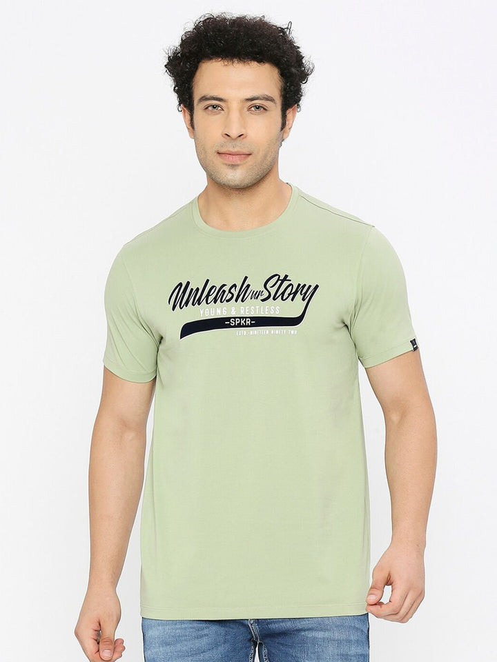 SPYKAR Typography Printed Cotton T-shirt