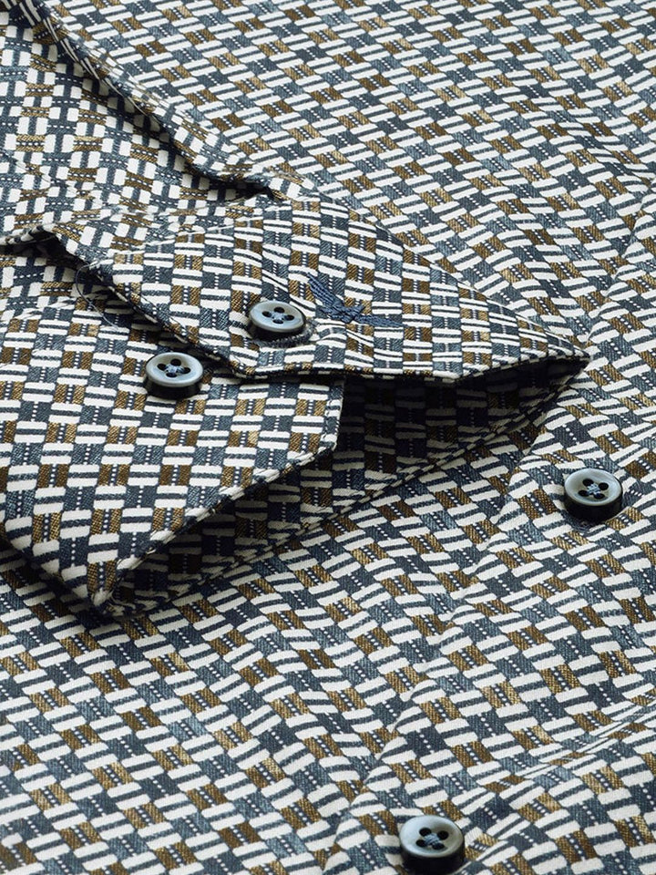 Park Avenue Slim Fit Printed Pure Cotton Formal Shirt