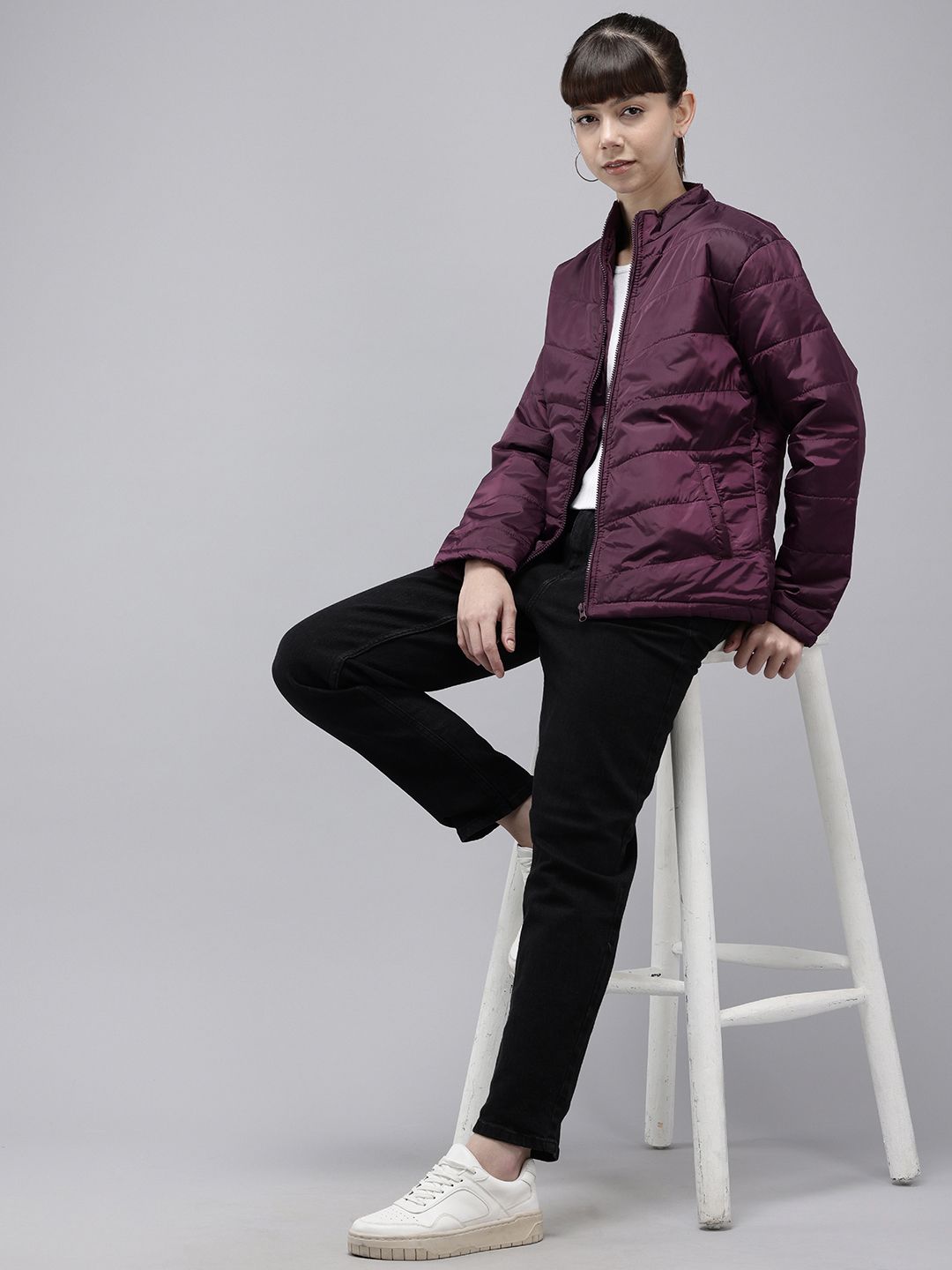 Tokyo Talkies Mock Collar Padded Jacket