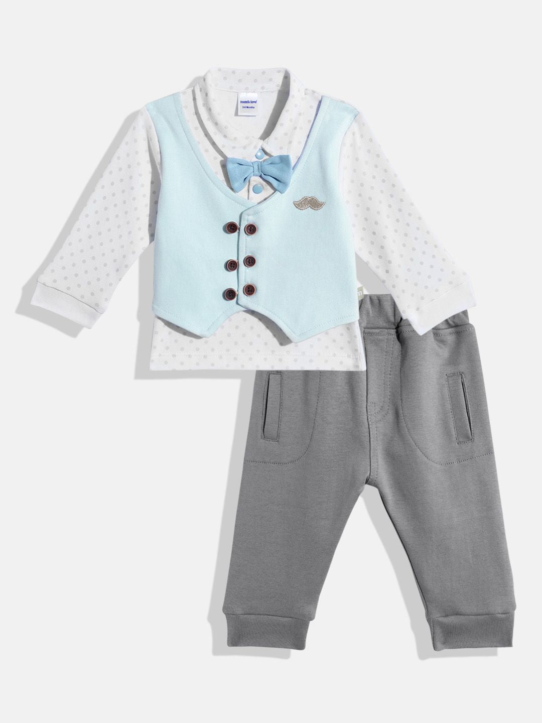 Moms Love Infant Boys Pure Cotton T-shirt With Joggers