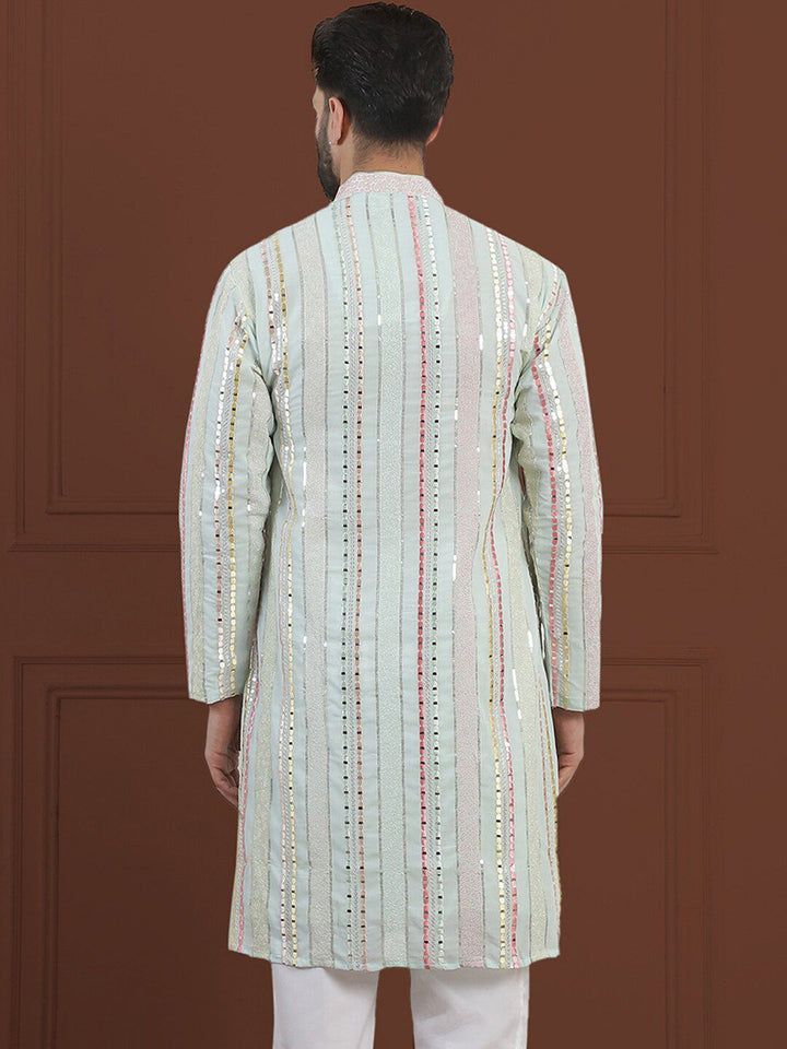 SOJANYA LUXE Kurta Georgette Tulen Berhias Berjalur