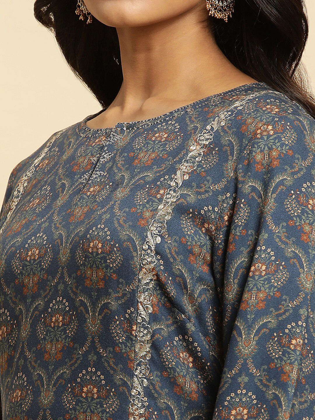 W Floral Printed A Line Kurta