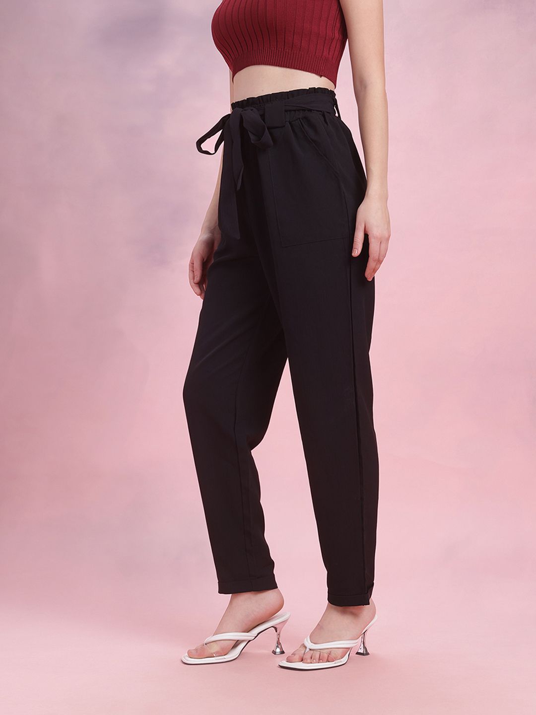 DressBerry Women Belted Trousers