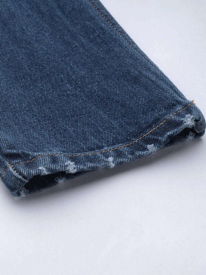 STREET 9 Women Blue Relaxed Fit Mid-Rise Highly Distressed Jeans