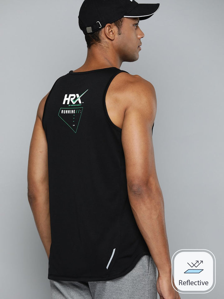 Hrx oleh Hrithik Roshan Brand Logo Print Running Tank T-Shirt