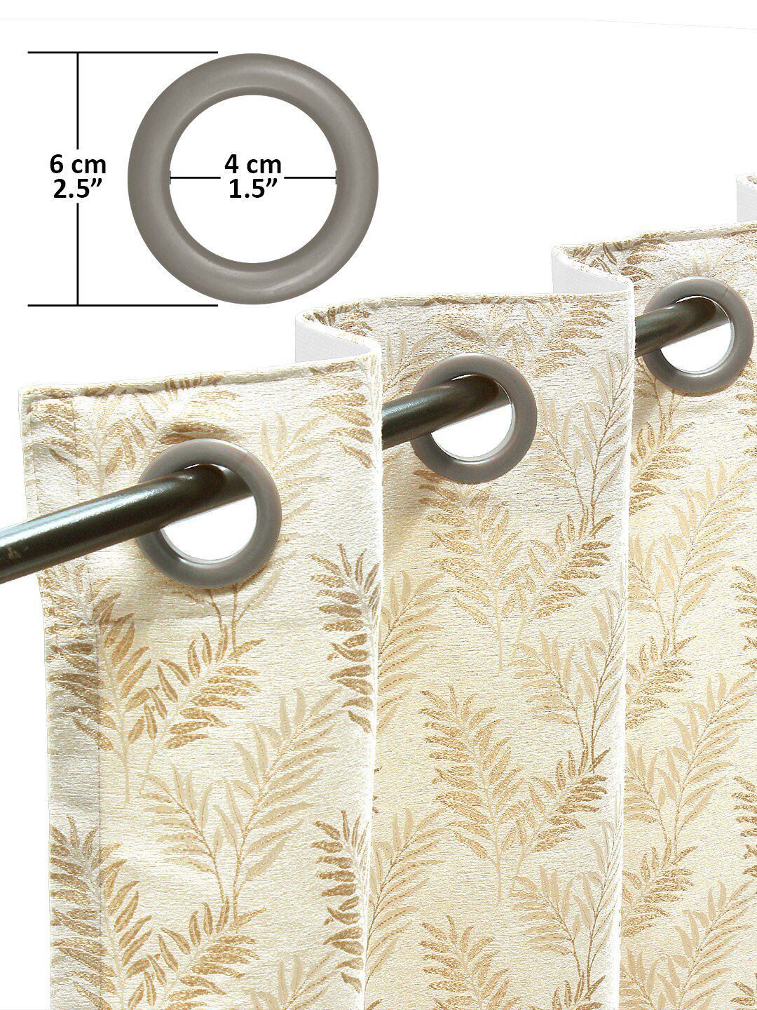 Story@home Cream-Coloured Set of 2 Floral Room Darkening Door Curtain