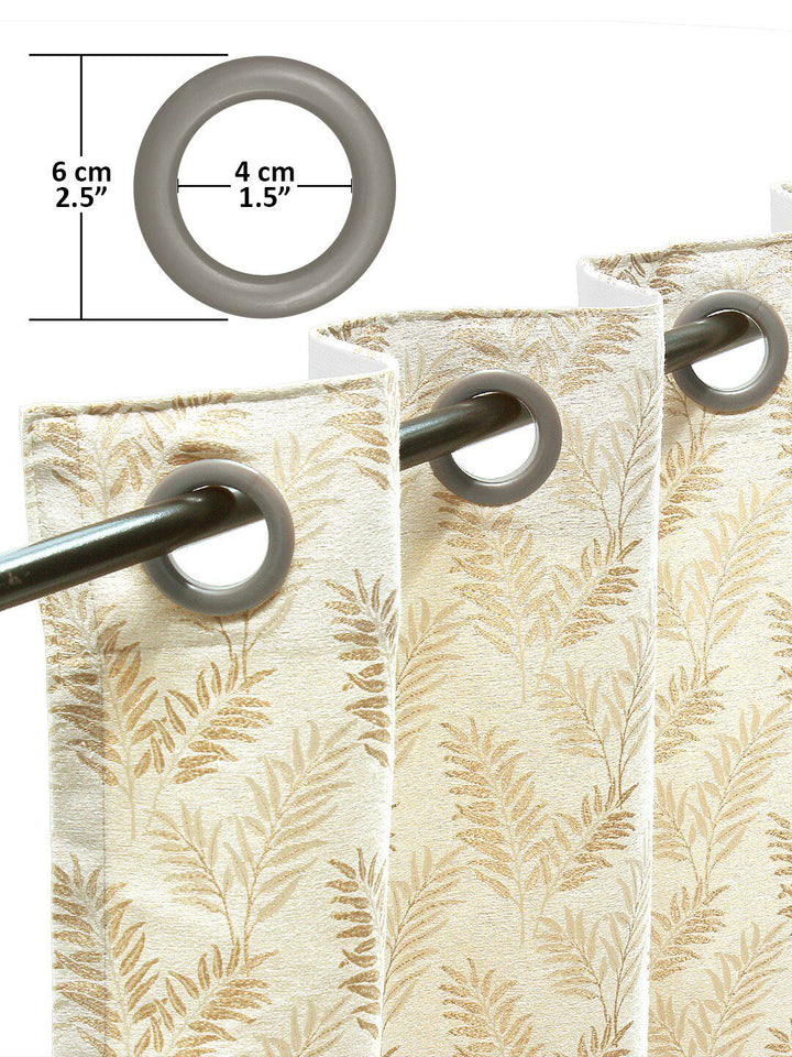 Story@home Cream-Coloured Set of 2 Floral Room Darkening Door Curtain