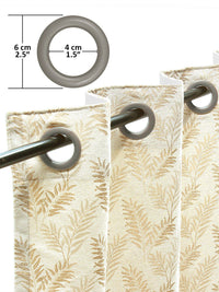 Story@home Cream-Coloured Set of 2 Floral Room Darkening Door Curtain