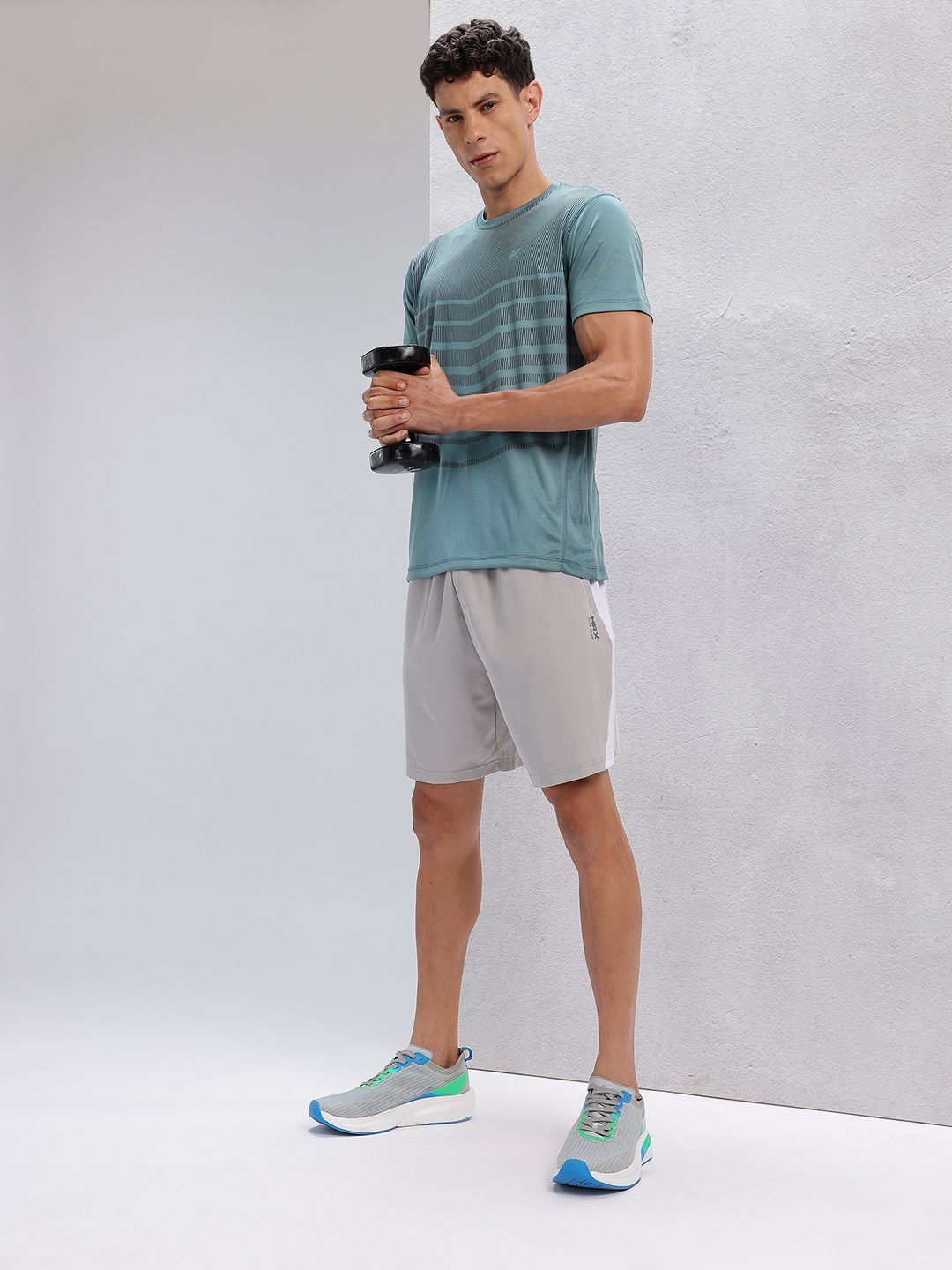 HRX by Hrithik Roshan Geometric Print Rapid-Dry Training T-shirt