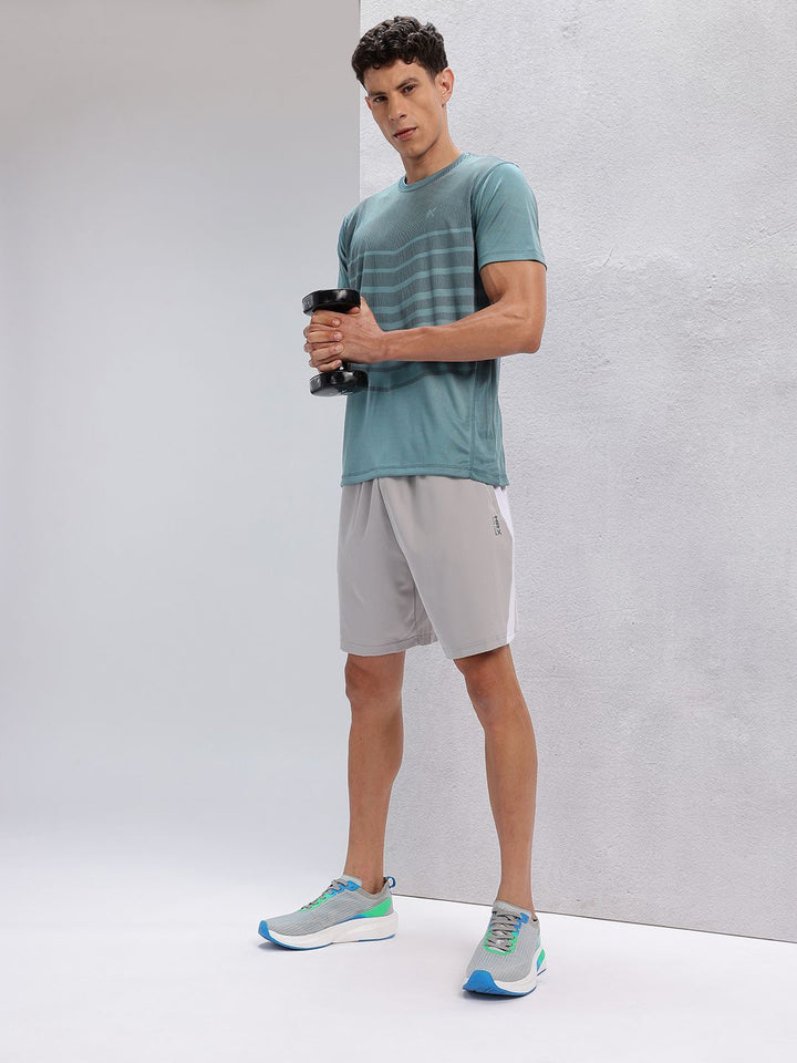 HRX by Hrithik Roshan Geometric Print Rapid-Dry Training T-shirt