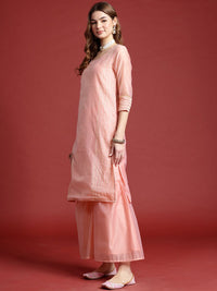 Anouk Striped Regular Kurta with Sharara & With Dupatta