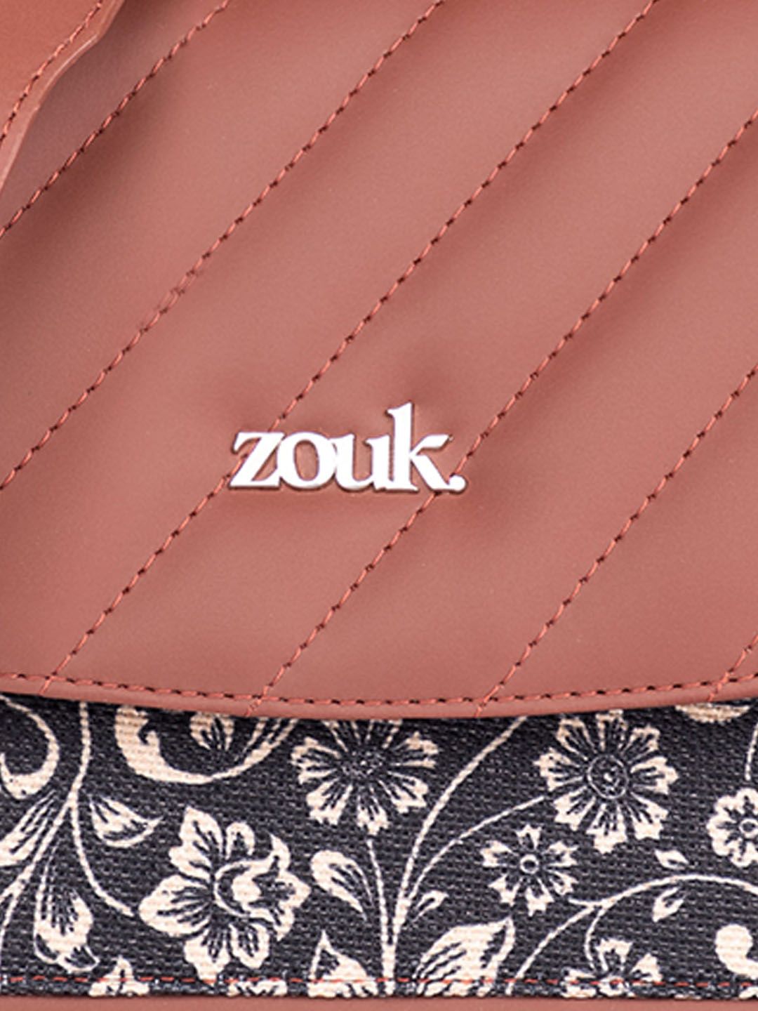 ZOUK Wanita Solid Structured Beg Bahu Tali Selendang boleh tanggal dengan berjumbai