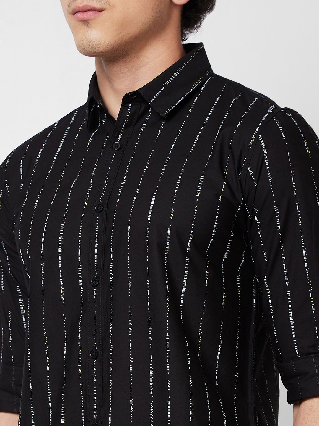 SPYKAR Vertical Striped Spread Collar Pure Cotton Casual Shirt