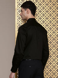 House of Pataudi Pure Cotton Ethnic Motifs Embroidered Opaque Party Shirt