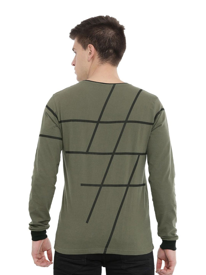 ADRO Men Abstract Printed Round Neck T-shirt