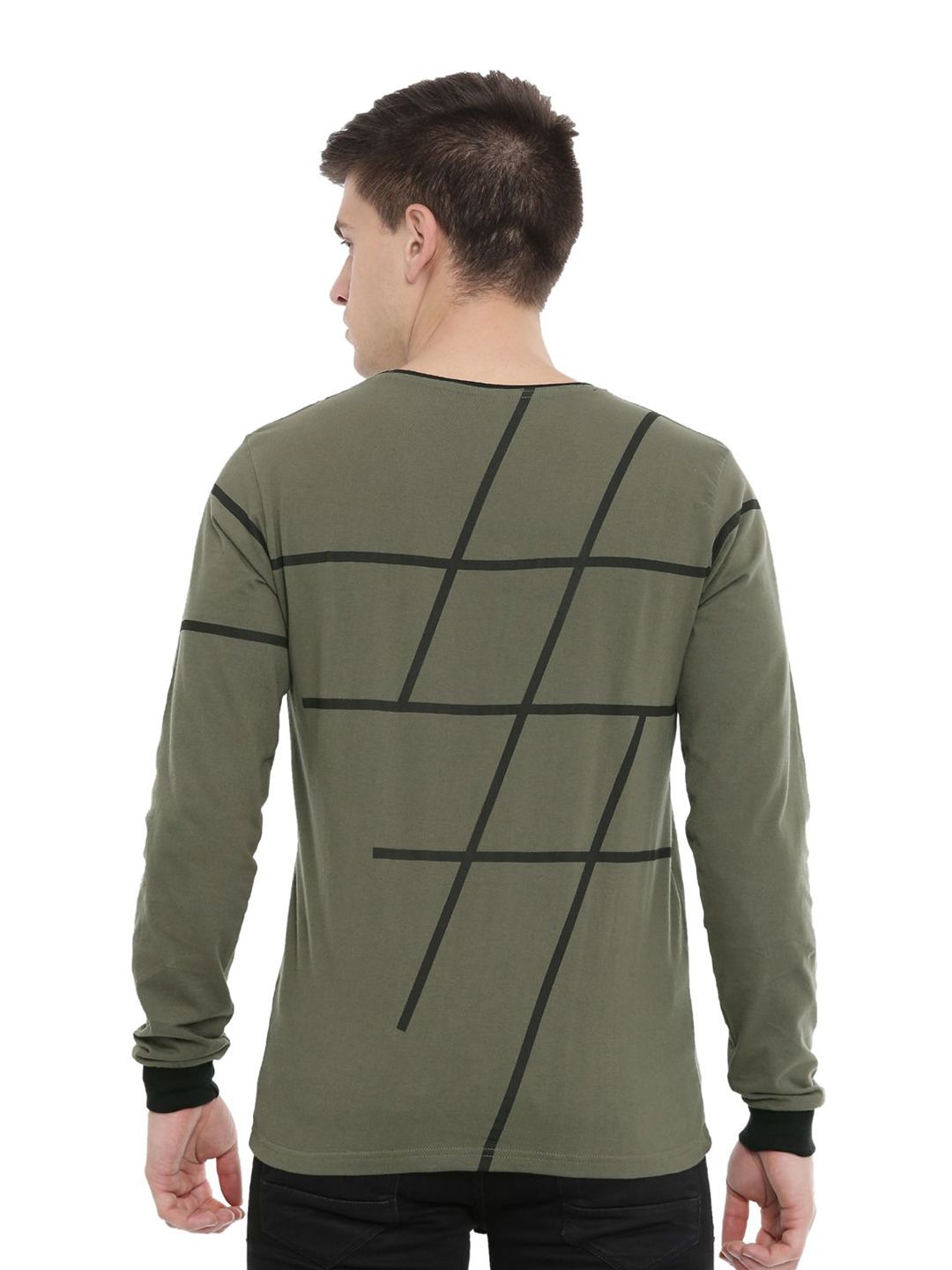 ADRO Men Abstract Printed Round Neck T-shirt