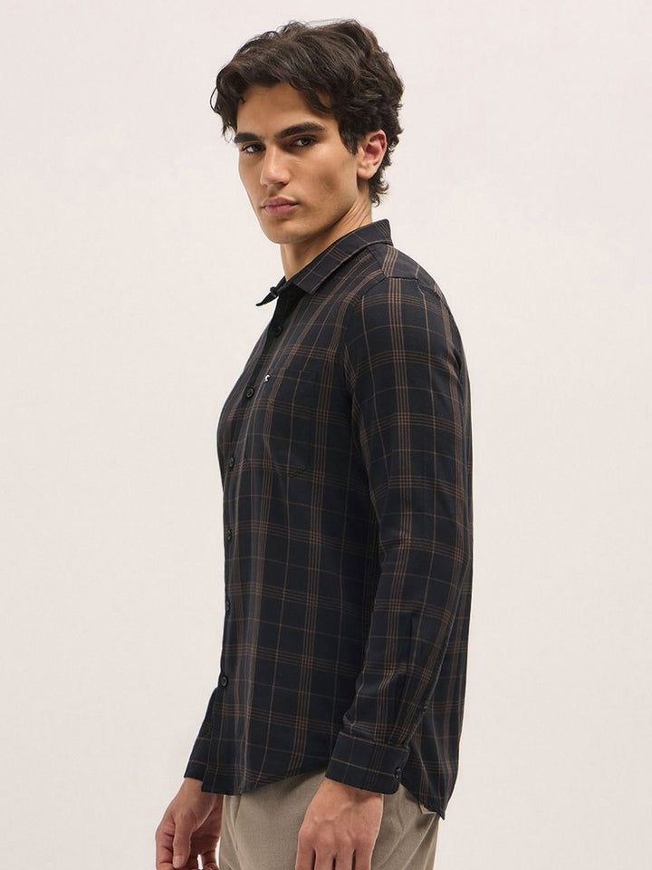 THE BEAR HOUSE Men Slim Fit Opaque Checked Casual Shirt