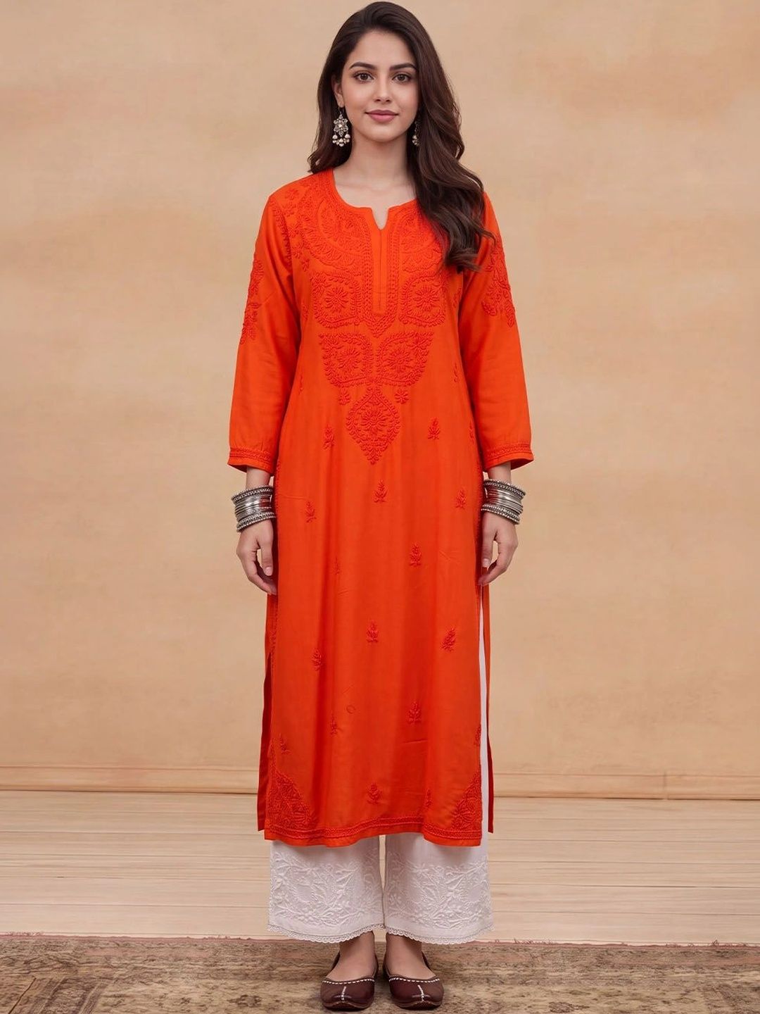 House of Chikankari Women Embroidered Chikankari Kurta