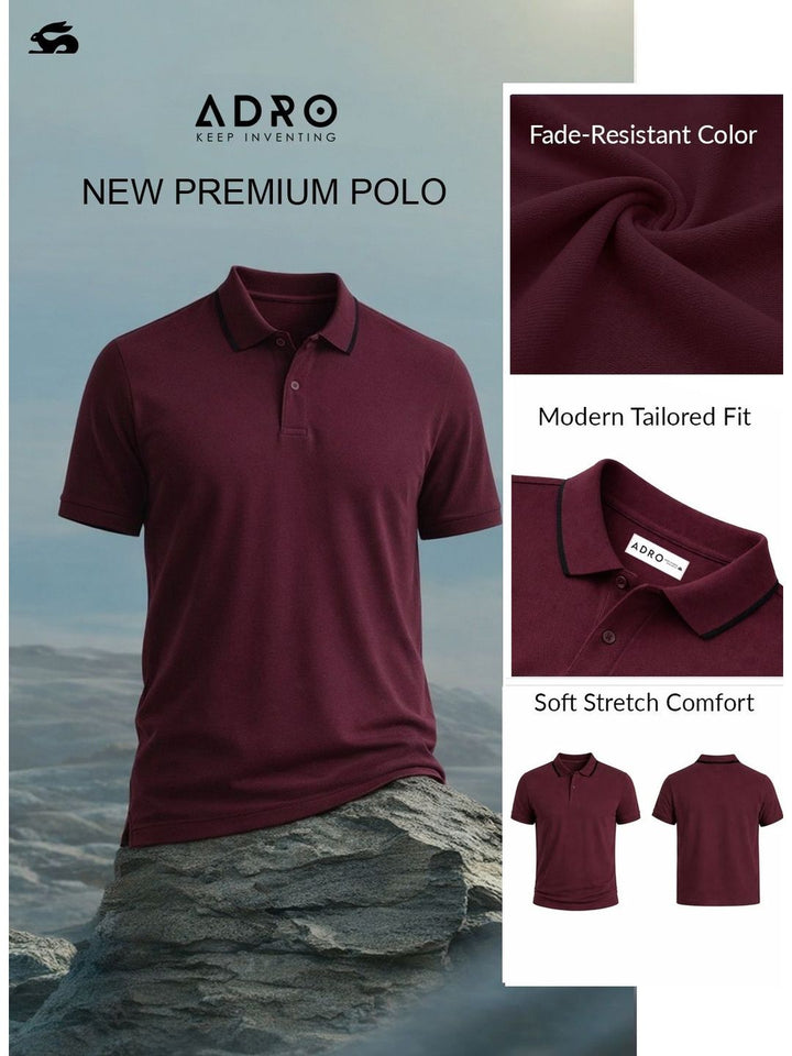 ADRO Men Polo Collar T-shirt