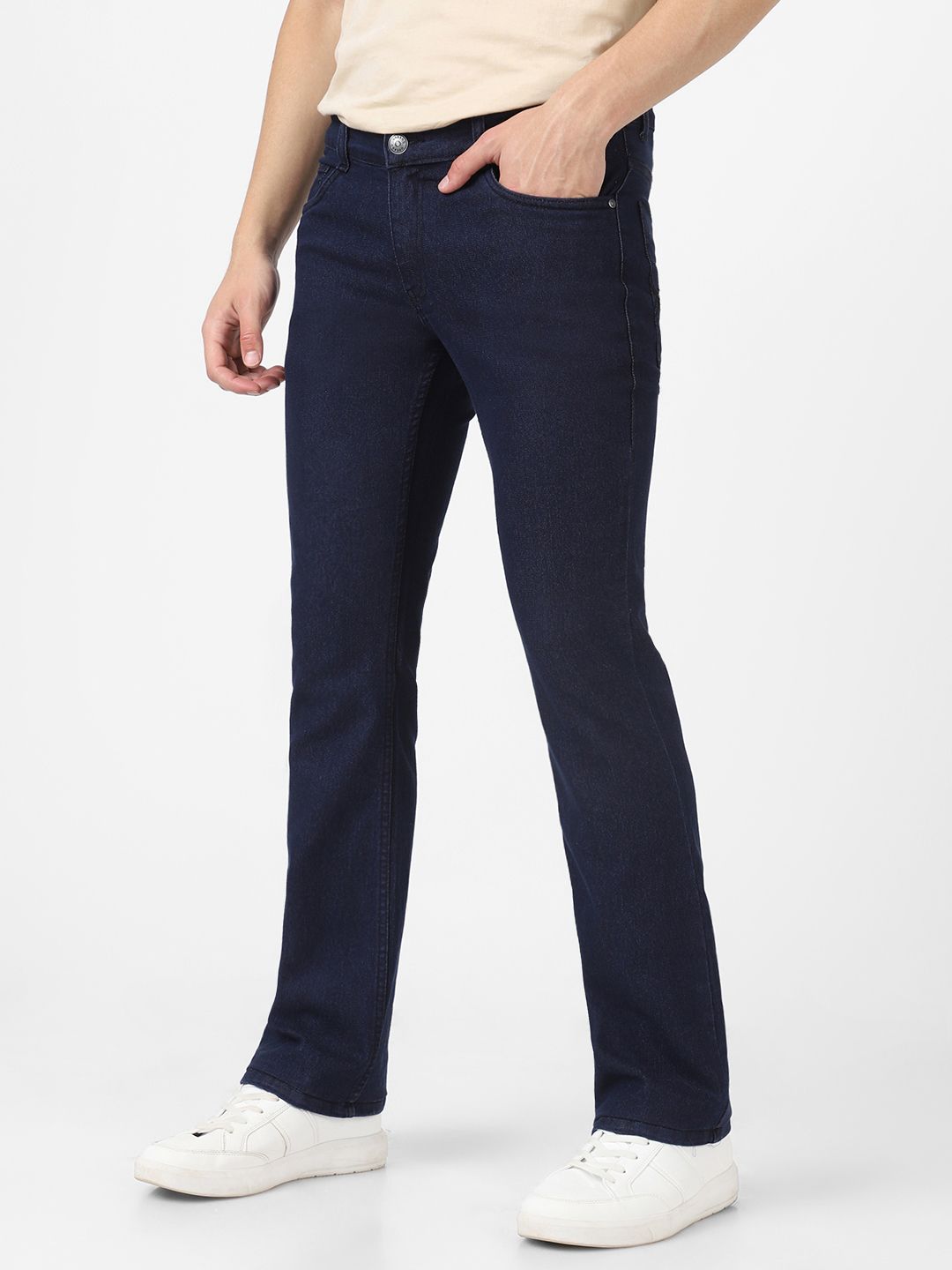 Urbano Fashion Men Mid Rise Light Fade Stretchable Bootcut Jeans